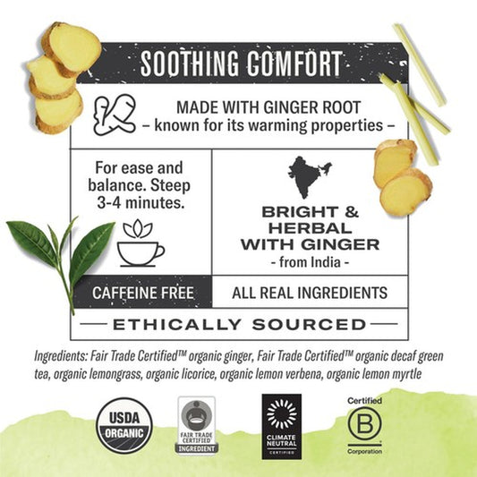 Organic Ginger Lemon Tea 100 Tea Bags Organic Decaf Green Tea Ginger Lemongra...