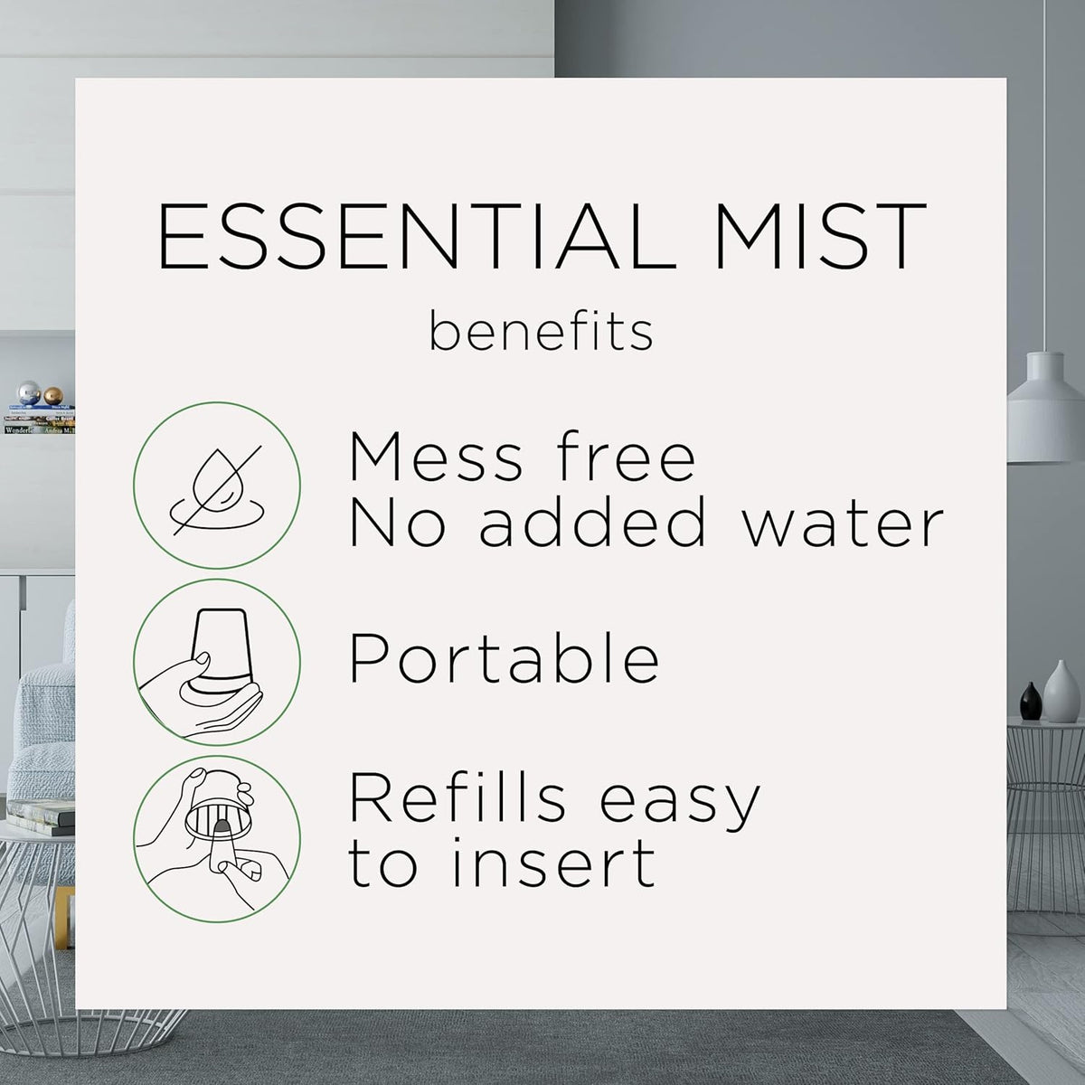Essential Mist Refill, 3 Ct Multipack, Sleep, Happiness, Rejuvenate, Essential Oils Diffuser, Air Freshener