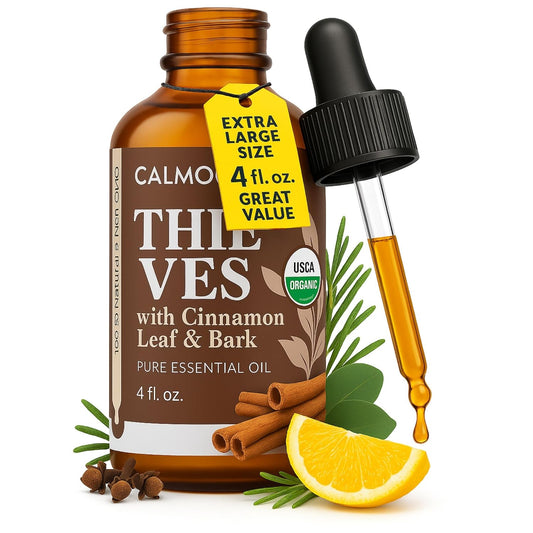 Organic Thieves Oil Essential Oil — USDA Certified Therapeutic Grade — (4 Oz | 118 Ml) — Based on the Tale of Four Thieves — Five Guards Essential Oil