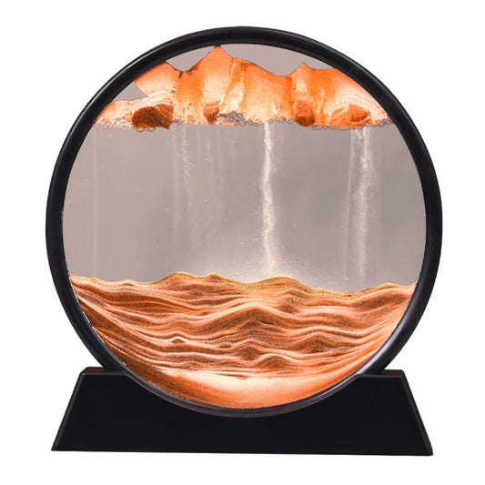 Creative 3D Dynamic Sand Hourglass Painting Decoration Luxury Style Relax Gift for Home Living Roon Sand Hourglass Decoration