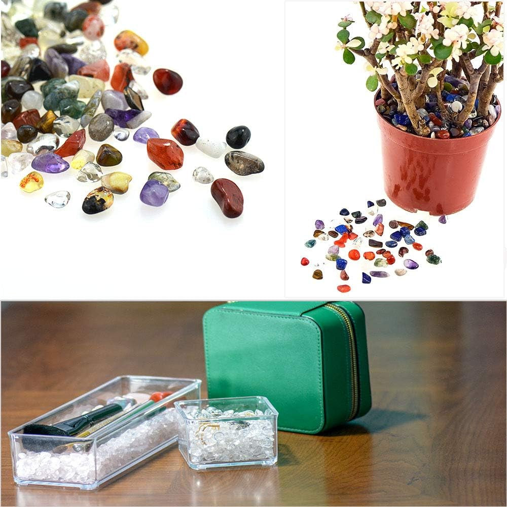 1LB Green Aventurine Tumbled Chips Crushed Crystal Quartz Irregular Shaped Stones for Home Decorative Stones Vases Plants Succulents Cactus 1Pound (About 460 Gram)