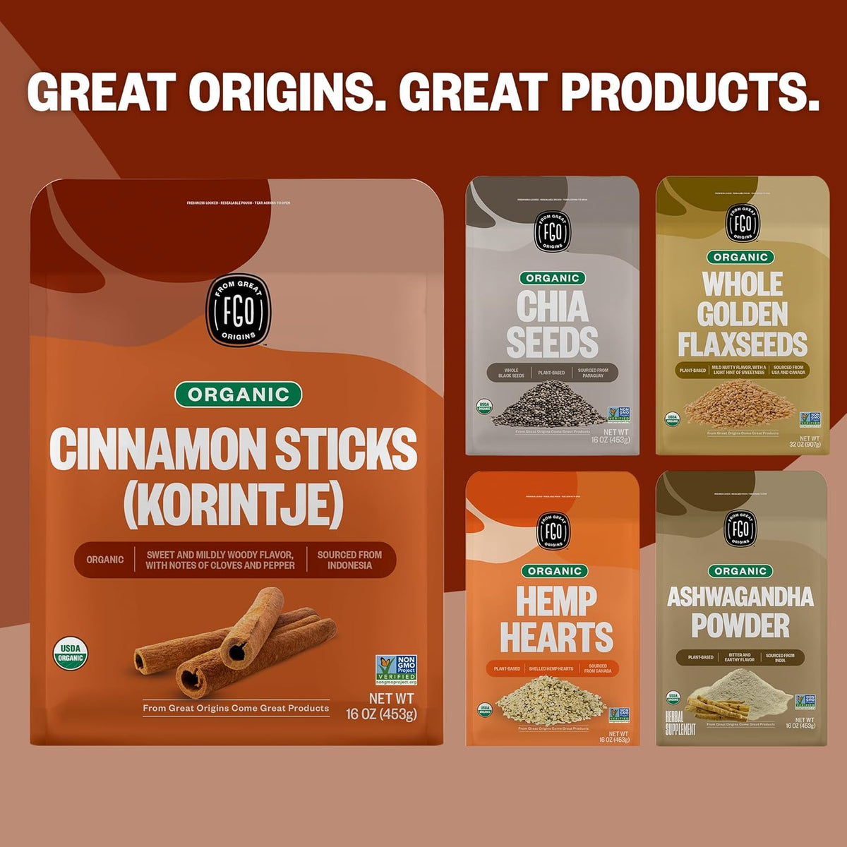 Organic Cinnamon Sticks Whole, 16Oz Bulk Resealable Pouch, 100+ Sticks, 2 ¾” Stick Size, Raw Spice from Indonesia (Korintje), Great for Tea, Desserts or Cooking, Non-Gmo (Pack of 1)